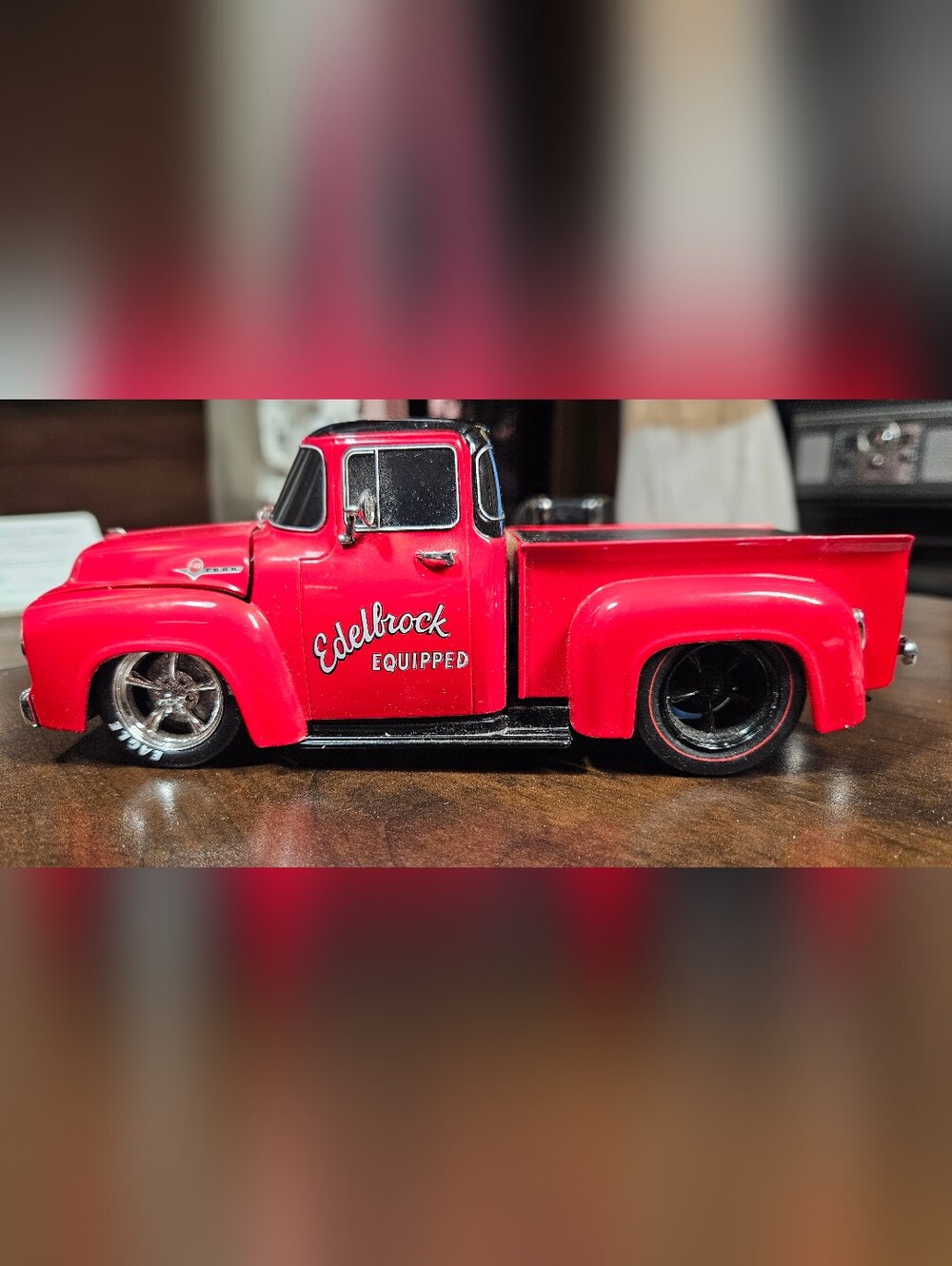 1956 Ford F150 Red And Black Ground Pounder Metal Truck